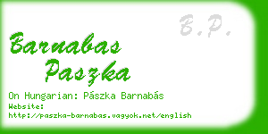 barnabas paszka business card